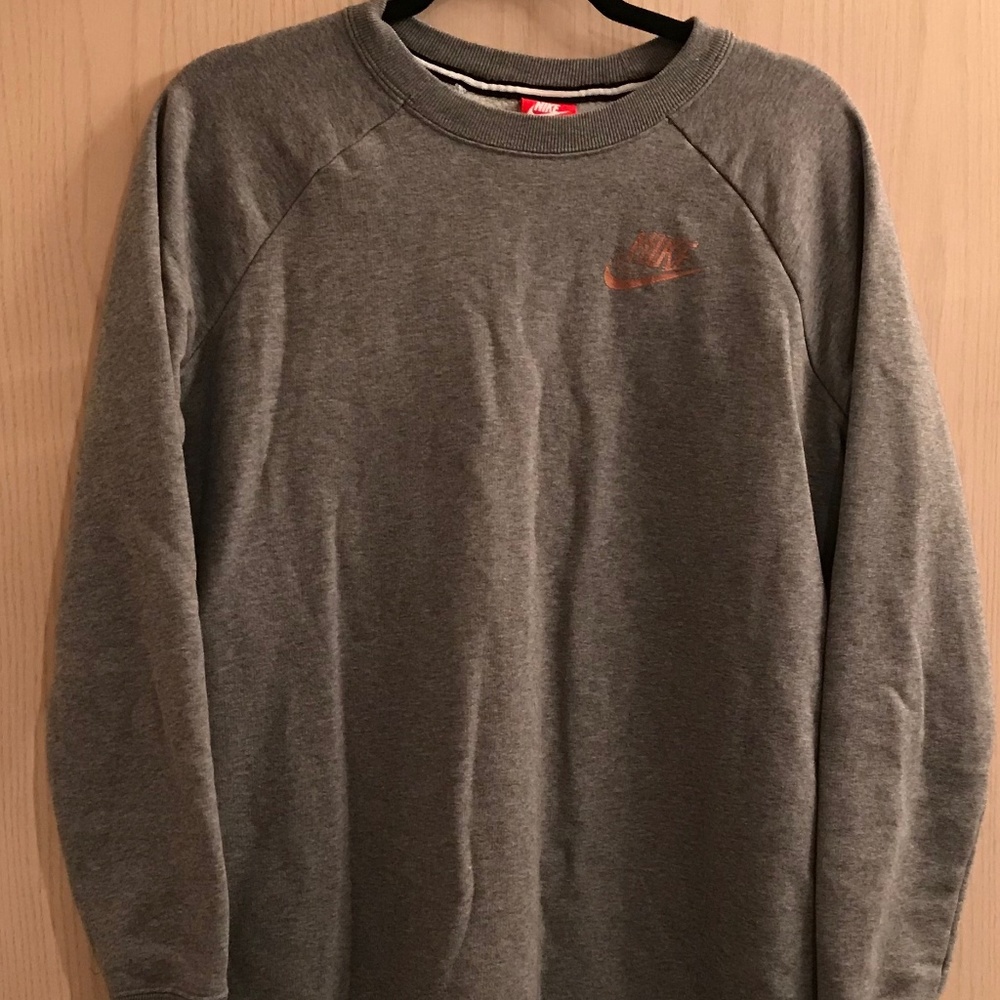NWOT Nike Sweatshirt Dress Light Gray & Rose Gold